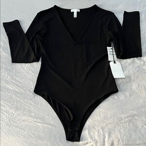 Leith Black Long Sleeve Bodysuit